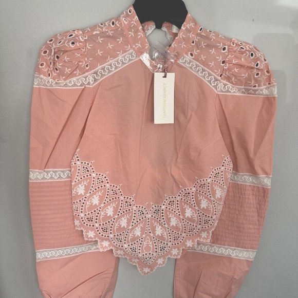 LOVESHACKFANCY Hito Handkerchief Top In Bubble Bath Pink - Picture 7 of 8